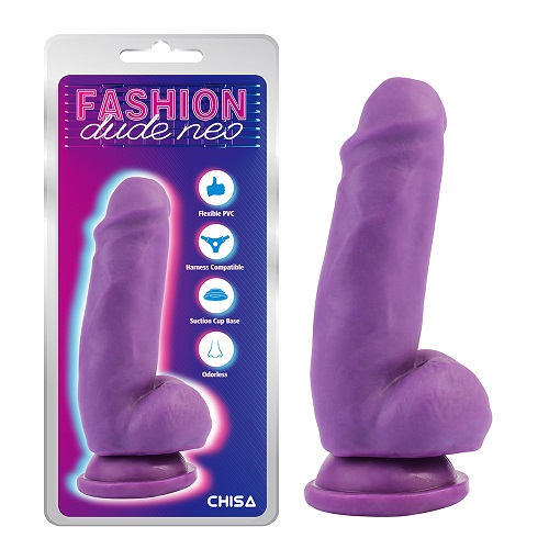 6,9'' Dildo s duální hustotou penisu fialové