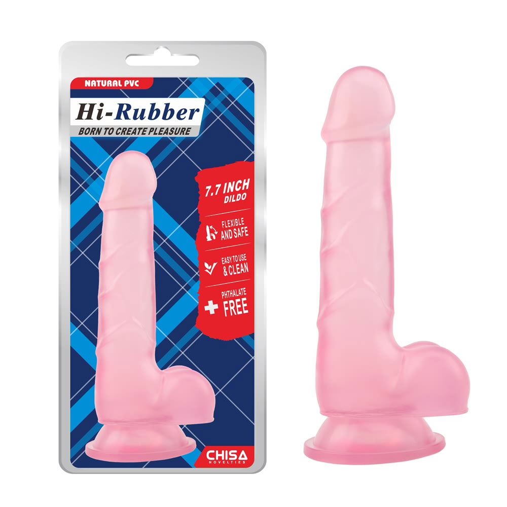 7,7palcový tenký dildo-růžový